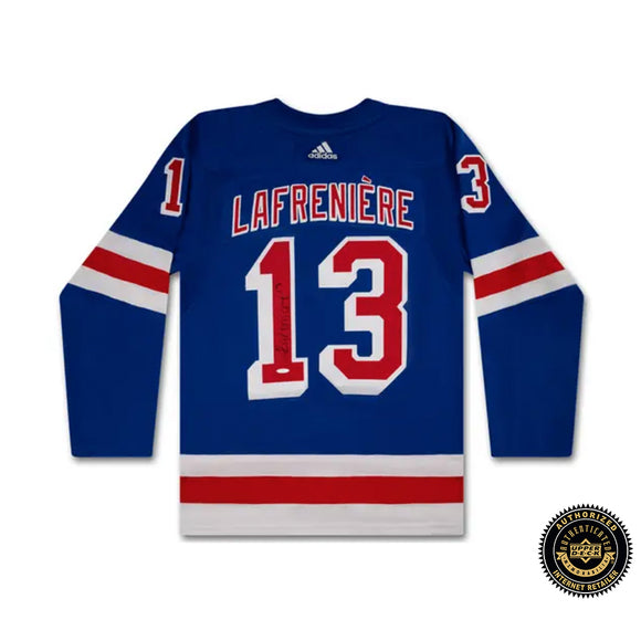 Alexis Lafreniere Autographed Adidas Jersey - Rangers Blue  UDA