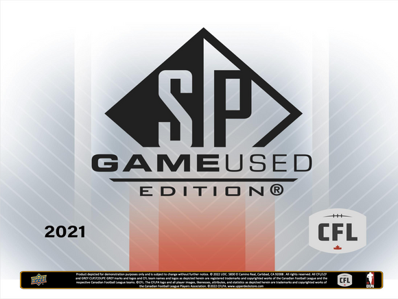 2020/21 UD CFL SP Game Used Football Hobby Box (PRE-ORDER)